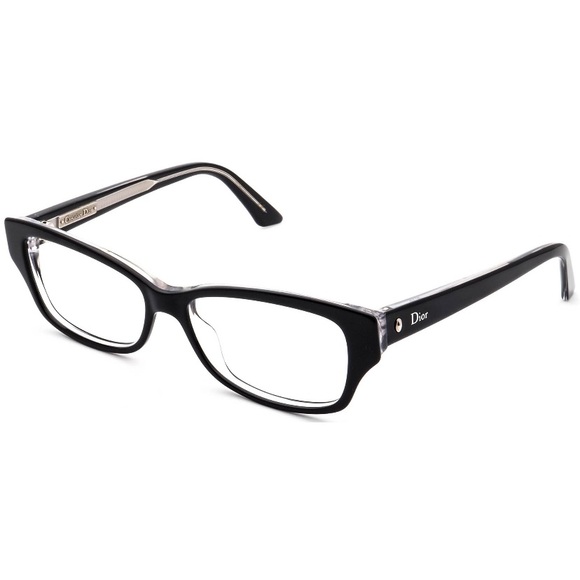 Christian Dior Eyeglasses Montaigne n10 Black on Clear Frame Italy 52-15-135 - Picture 1 of 15